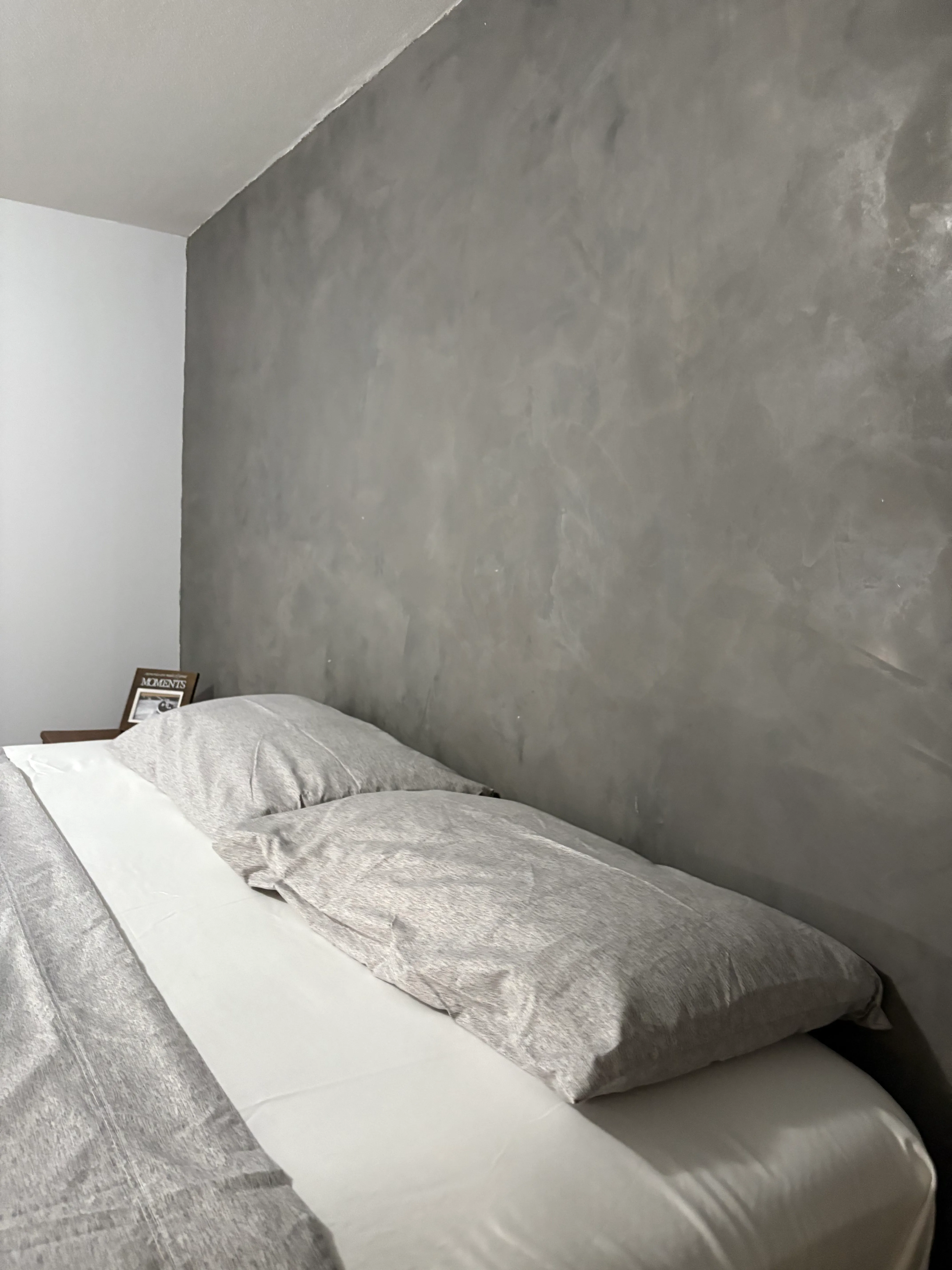 Fresco harmony textured wall finish closeup showing hand-applied decorative drywall mud and paint