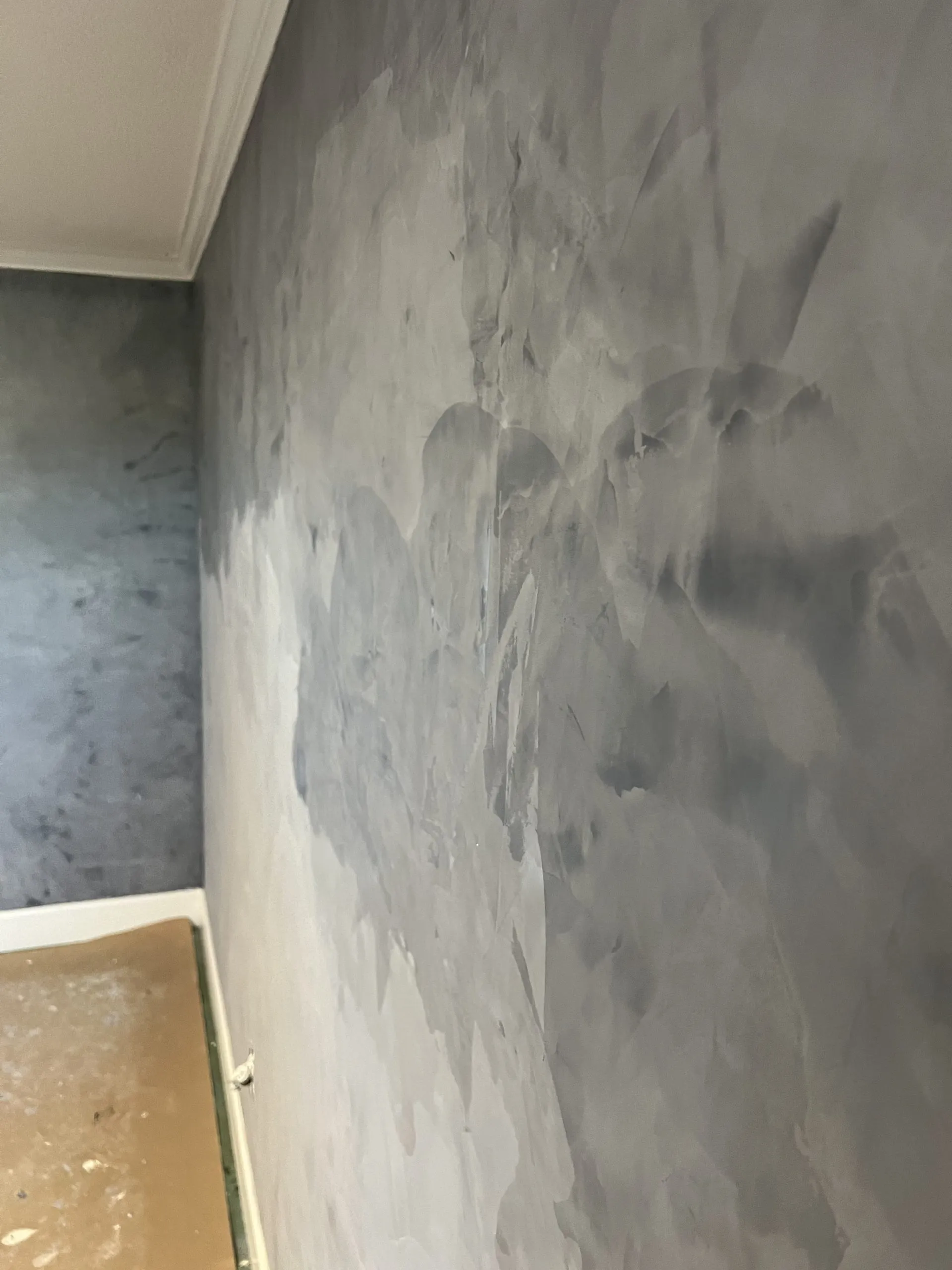 Textured ceiling finish in new construction home